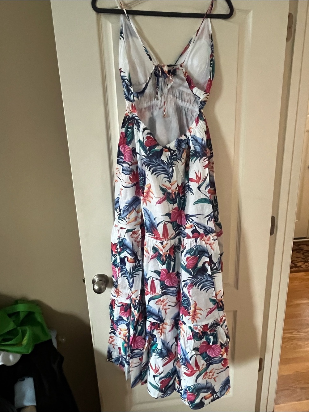 Tori Richard White Maxi Dress with Multicolor Tropical Print Women’s Size Medium - Picture 15 of 15